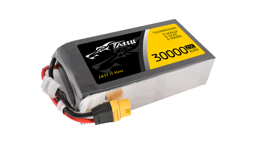 30000mAh 22.2V軟包無(wú)人機鋰電池 放電25C Tattu